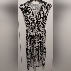 Sleeveless Black and White Dress